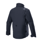 Veste Alpinestars MO.ST.EQ Field Waterproof Primaloft, noire, vue arrière, veste de moto contemporaine d'inspiration streetwear avec construction en textile ripstop, col montant et logo gris discret sur l'épaule.