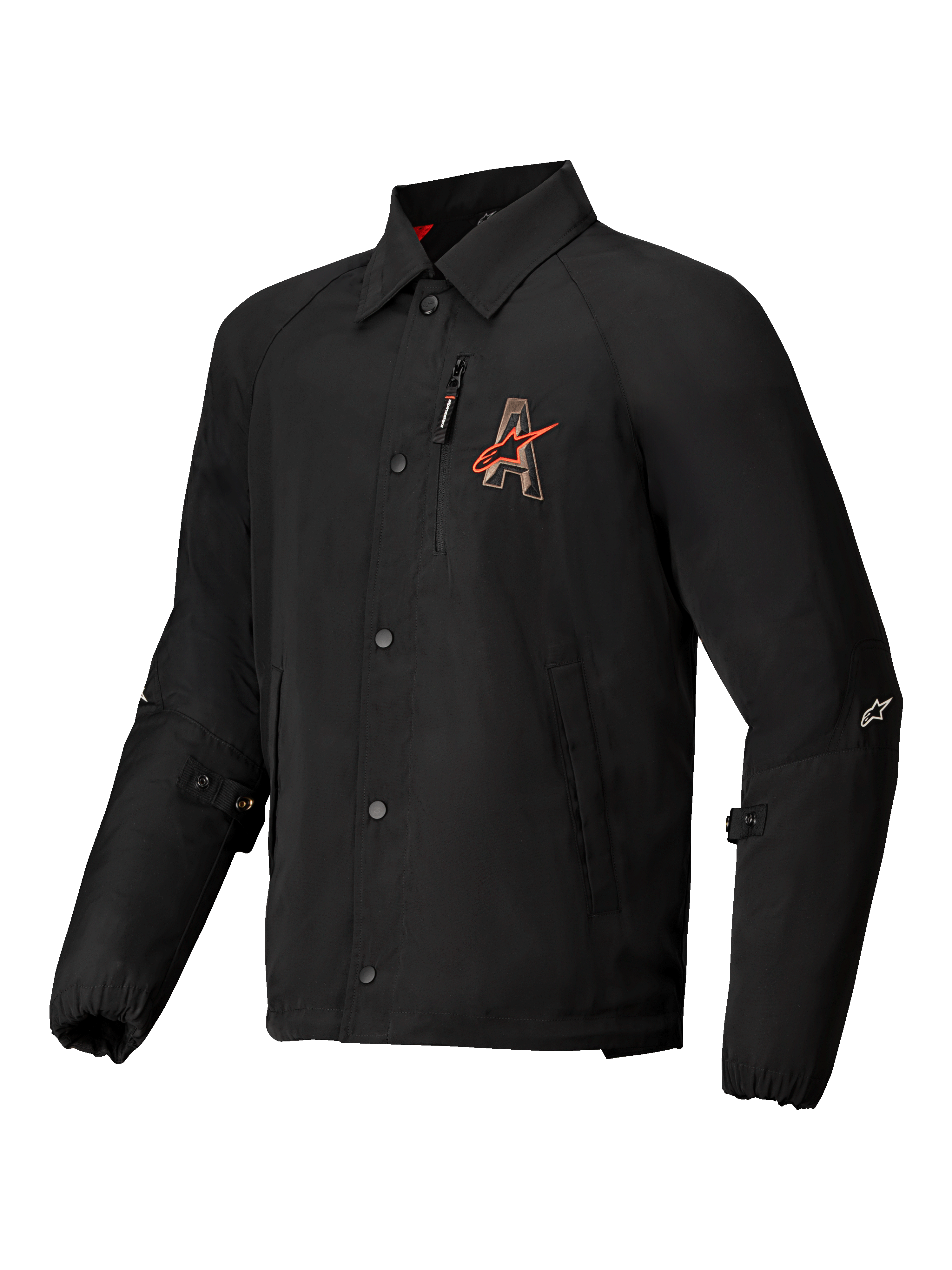 Alpinestars Veste Résistant À L’Eau Revved, blouson de moto urbain noir avec broderie 3D et fermeture à boutons-pression, certifié CE niveau A