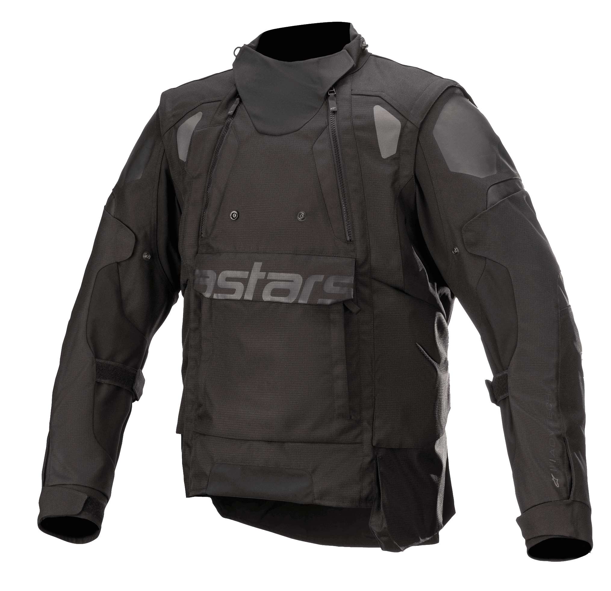 Alpinestars Halo Drystar® Jacket, Black Adventure Motorcycle Jacket, High Tech Collar, Dual Chest Zippers, Large Front Flap with Subtle Astars Branding, Reinforced Shoulders and Elbows, Waterproof Multi-Season Touring Gear