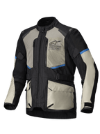 Alpinestars Veste Andes Air Drystar®, veste de moto touring pour homme, noire, gris laurier et bleu vif, ventilée avec mesh et imperméable