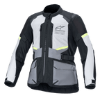Alpinestars Veste Andes Air Drystar®, veste de moto touring, grise, gris foncé et noire, avec ventilation en mesh 2D et compatibilité Tech-Air®