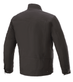 Alpinestars Solano Waterproof Jacket, Black, Rear View, Casual Urban Motorcycle Jacket, Waterproof Textile Construction, Straight Collar, Subtle Logo Detail on Lower Back