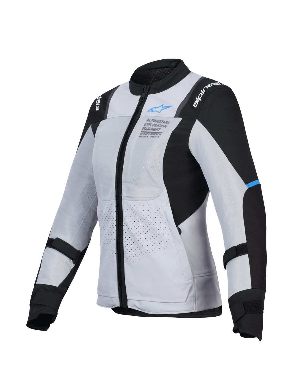 Alpinestars Veste Stella ST-2 Air, veste de moto touring en mesh pour femme, gris clair et noir, certifiée CE de niveau AA, prête pour le système airbag Tech-Air