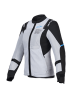 Alpinestars Veste Stella ST-2 Air, veste de moto touring en mesh pour femme, gris clair et noir, certifiée CE de niveau AA, prête pour le système airbag Tech-Air