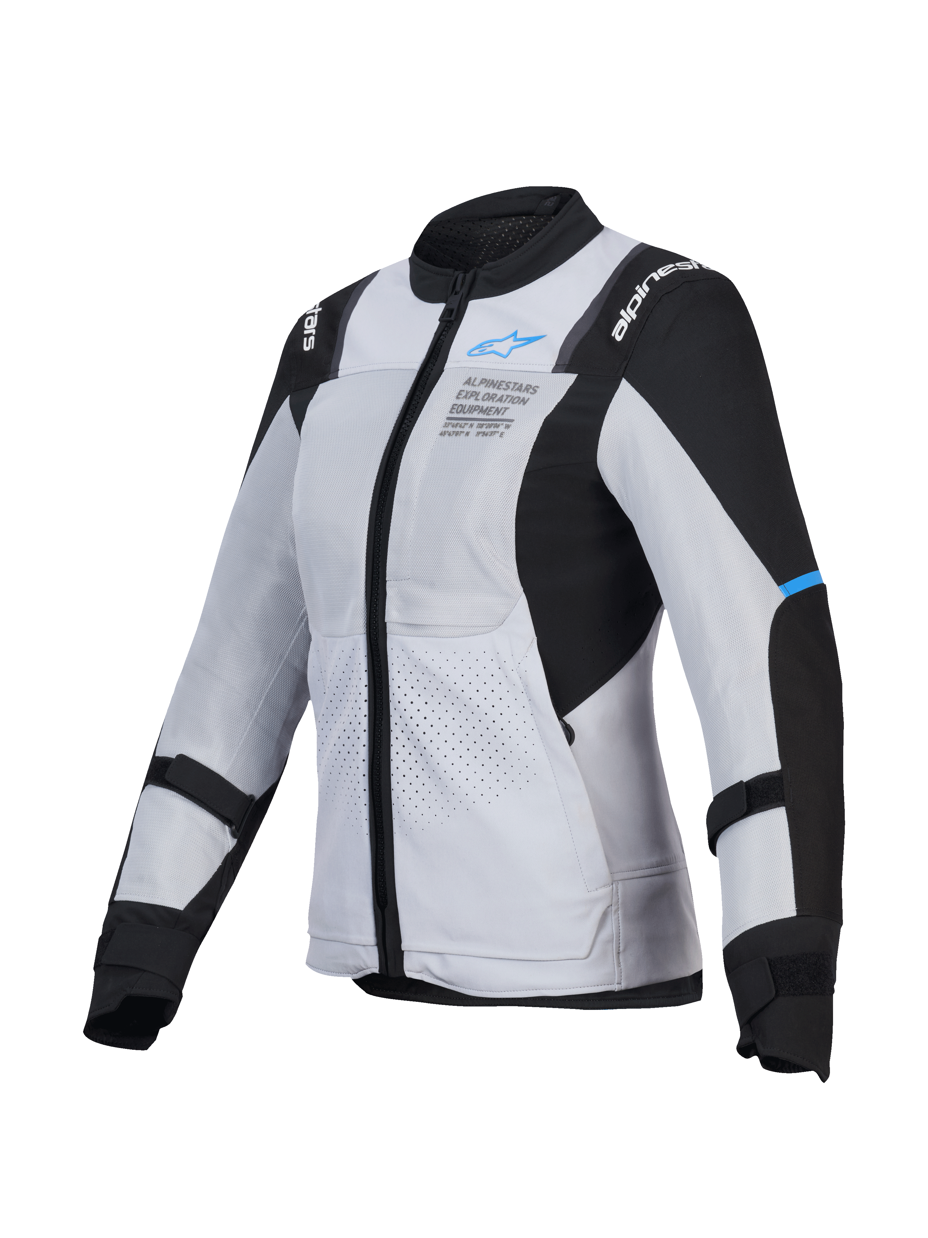 Alpinestars Veste Stella ST-2 Air, veste de moto touring en mesh pour femme, gris clair et noir, certifiée CE de niveau AA, prête pour le système airbag Tech-Air