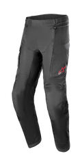 Alpinestars Andes Air Drystar Pant - Longueur Courte, pantalon de moto touring noir, panneaux de ventilation en mesh, protection renforcée aux genoux, poches cargo, petit logo rouge sur la cuisse gauche, sangles de taille ajustables