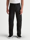 Alpinestars C-1 Waterproof Pantalons, pantalon de moto urbain pour homme noir, vue de face sur un modèle portant un t-shirt blanc, avec une construction en polyfabric résistant et une coupe droite