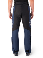 Alpinestars St-1 Waterproof Pants, pantalon de touring moto, bleu foncé et noir avec accents rouge vif, vue arrière, design touring épuré avec construction en textile durable, marquage réfléchissant et fermetures de chevilles réglables.