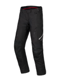 Alpinestars Honda ST-1, pantalon de touring moto imperméable, noir avec détails intérieurs rouges, poches cargo zippées sur les cuisses, jambes ergonomiques pré-courbées avec genoux renforcés, équipement d'aventure textile imperméable