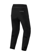 Alpinestars Andes Pro Drystar® XF Pants - Short, Black motorcycle pants, Rear view featuring Alpinestars branding, adjustable velcro straps on the calves and ankles, zippered vents, and durable textile construction for adventure touring.