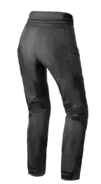 Pantalon Alpinestars Stella Andes Air Drystar®, pantalon de moto pour femme, noir, vue arrière montrant la ventilation en maille sur les mollets et les cuisses, le bas du dos allongé et le zip de raccordement à la taille