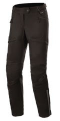 Alpinestars Stella AST-1 V2 Waterproof Pants, pantalon de moto touring pour femme, noir, avec poches zippées, empiècements renforcés aux genoux, ceinture réglable et détails réfléchissants