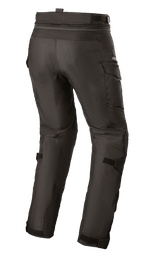 Pantalon femme Alpinestars Stella Andes V3 Drystar®, pantalon de moto touring aventure, noir, vue arrière présentant des poches cargo et des sangles de mollet réglables, construction textile durable avec technologie imperméable Drystar®
