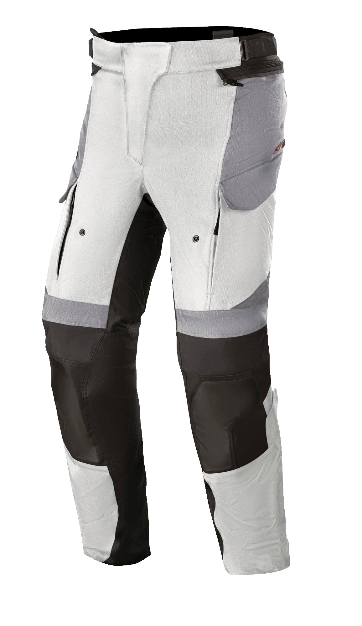 Alpinestars Stella Andes V3 Drystar®, pantalon de moto adventure touring pour femme, gris glace et gris foncé, avec aérations zippées à l'avant, poches cargo et genoux renforcés, conçu pour le touring toutes saisons