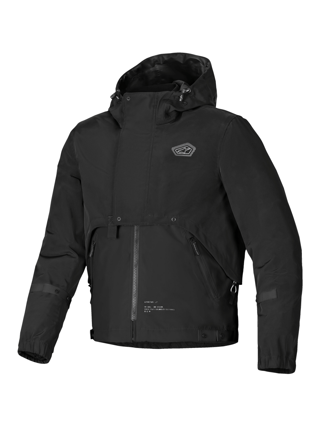 Parka Imperméable Mootant, veste de moto urbaine pour homme noire avec capuche intégrée et design modulaire, certifiée CE
