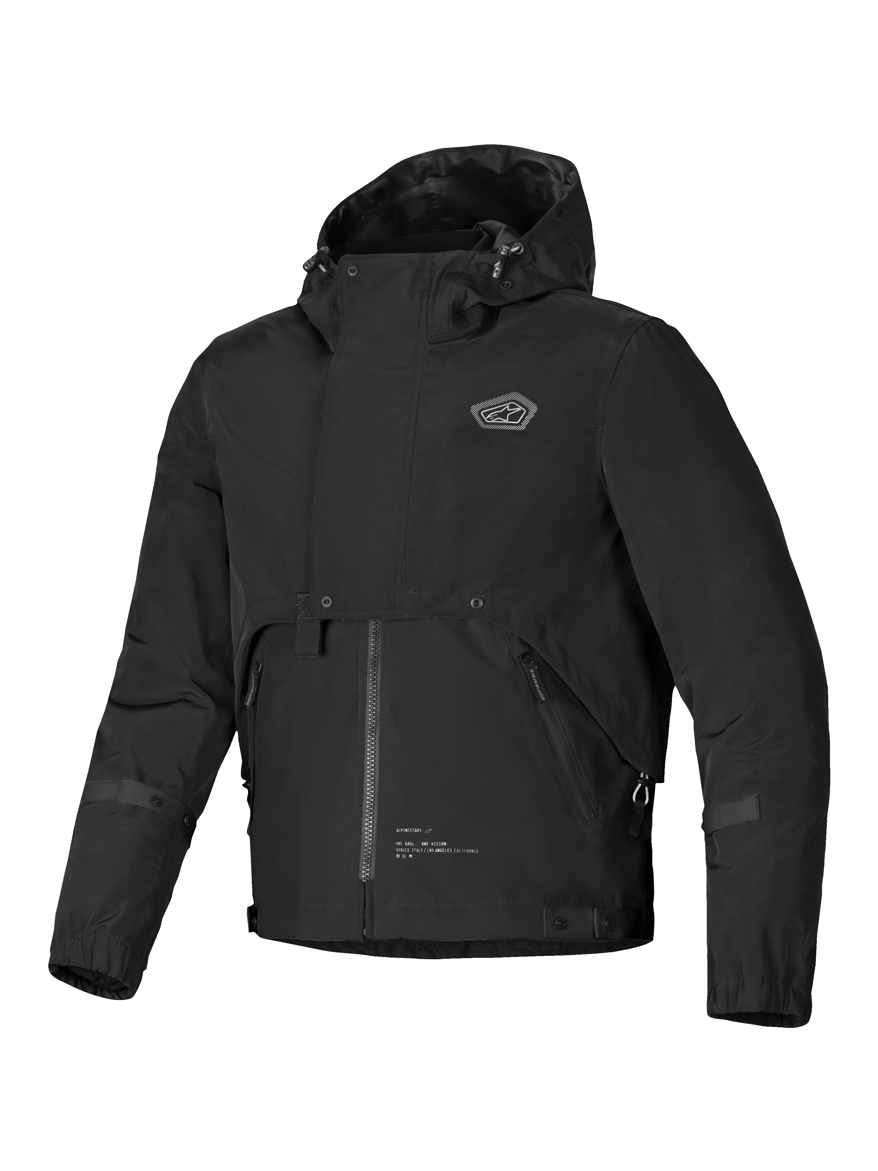 Parka Imperméable Mootant, veste de moto urbaine pour homme noire avec capuche intégrée et design modulaire, certifiée CE
