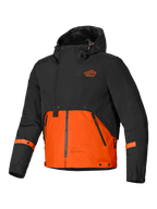 Alpinestars Parka Imperméable Mootant, veste de moto urbaine pour homme avec capuche, noire et orange, design modulaire 4 saisons avec protection certifiée CE