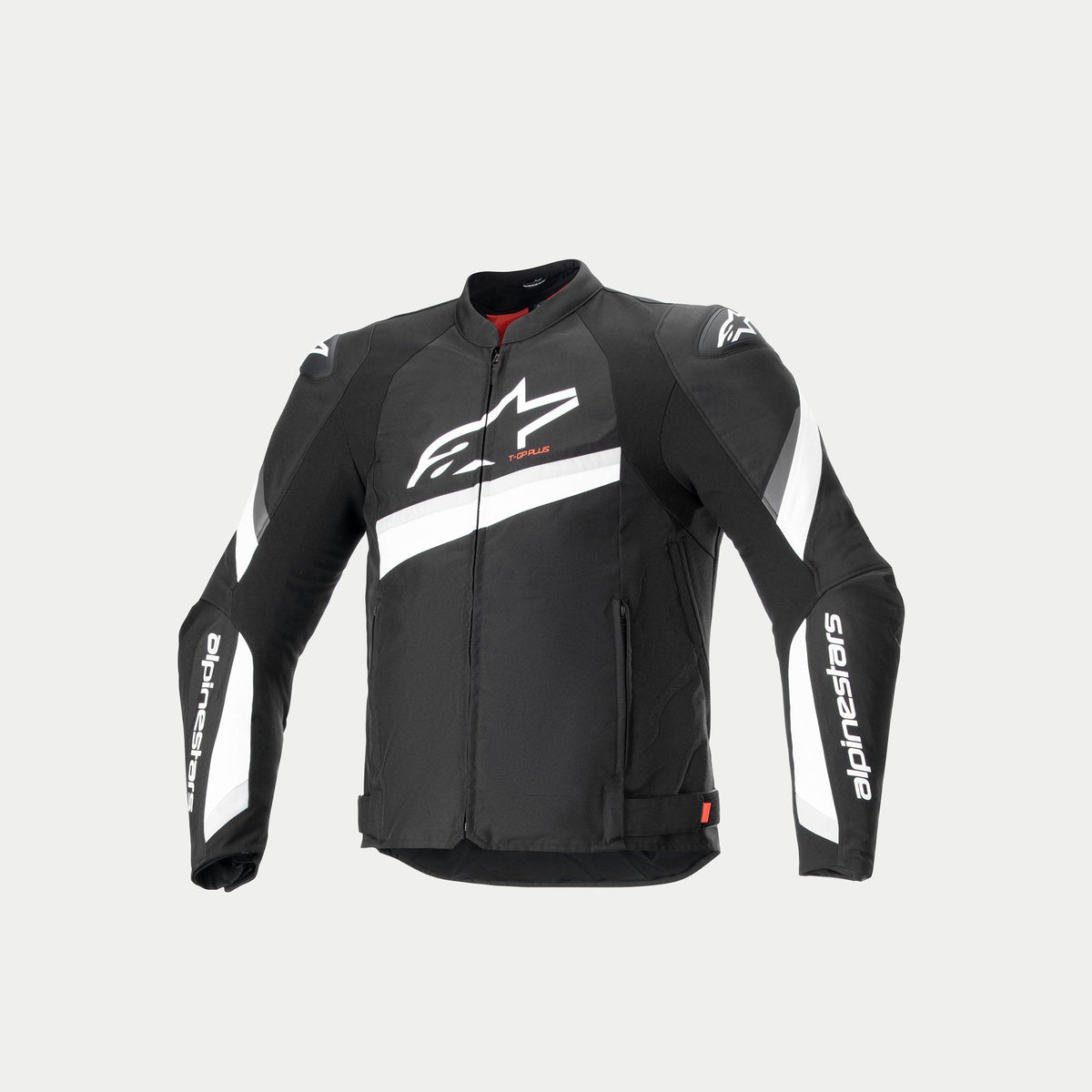 Veste Alpinestars T-GP Plus R V4, veste de moto en textile, noire et blanche, certifiée CE avec protections d'épaules et design compatible Tech-Air
