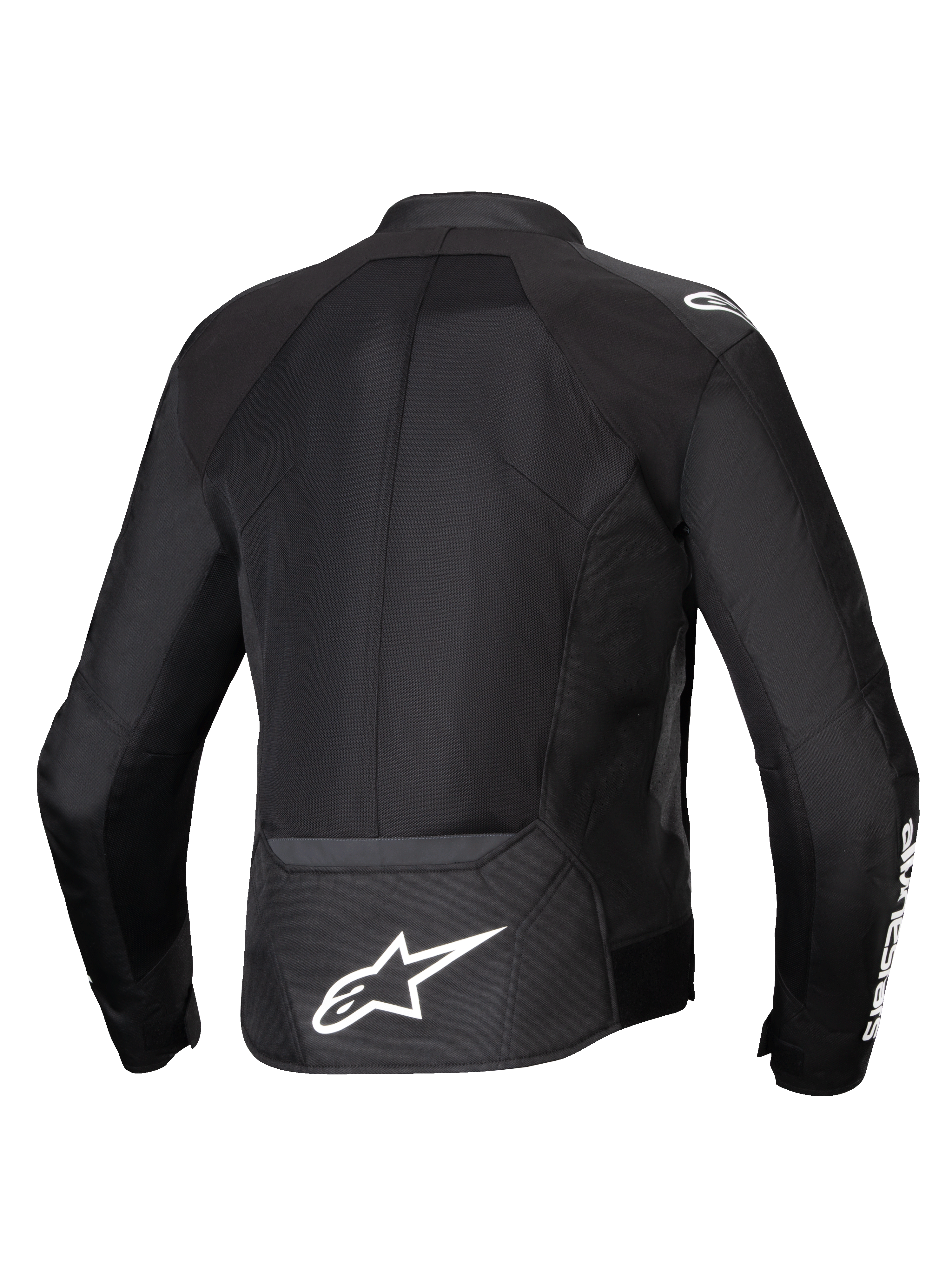 Alpinestars Viper Air V4, blouson de moto pour homme, noir, textile avec maille ventilée, vue de dos avec logo Astars blanc.