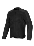 Veste Alpinestars C-1 Air, veste de moto noire avec larges panneaux de ventilation en maille, châssis en poly-tissu 450D, marquage discret embossé sur les épaules, design urbain contemporain pour la conduite par temps chaud