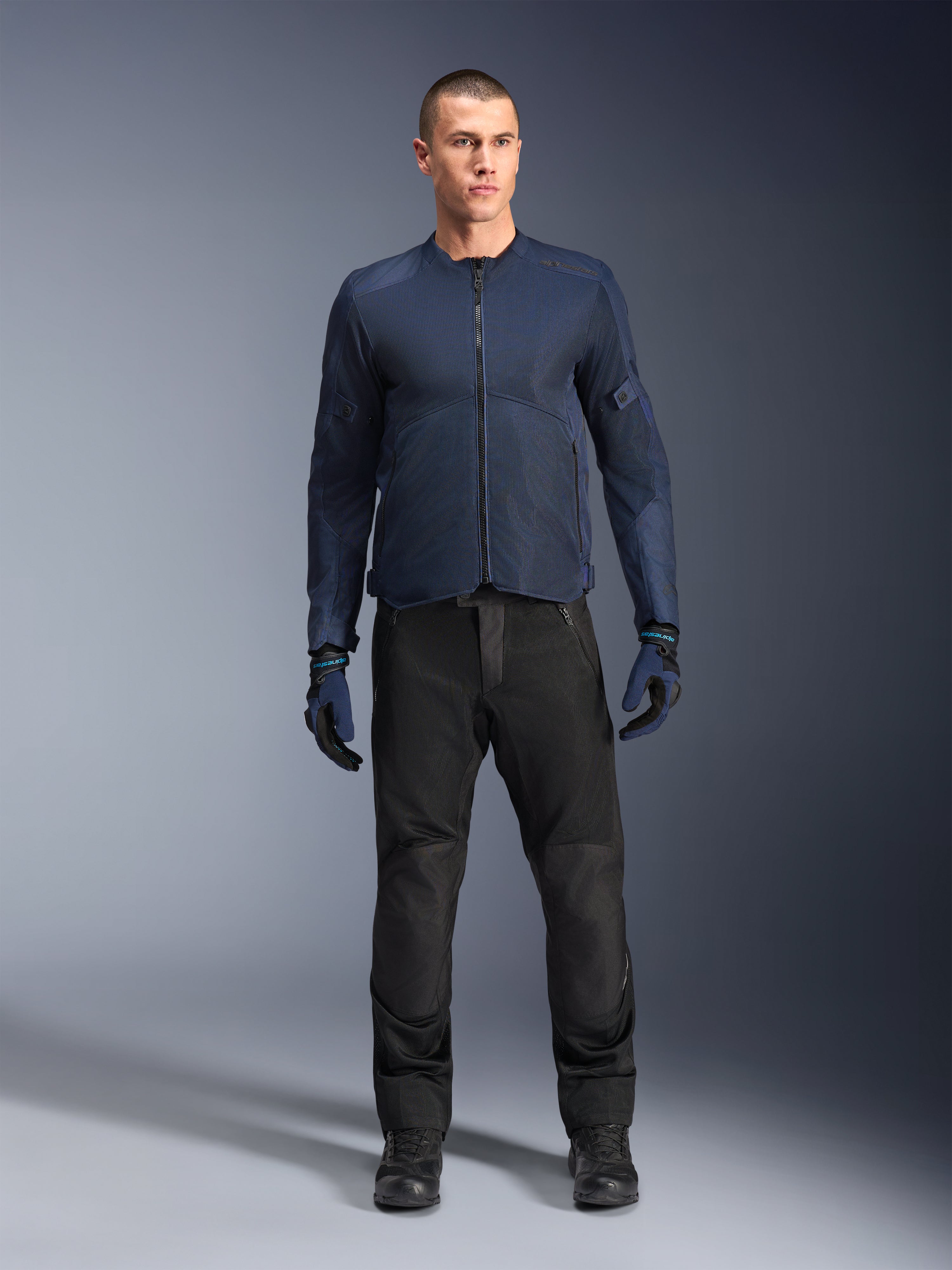 Veste Alpinestars C-1 Air bleue en maille technique pour homme, idéale pour la moto urbaine, le touring et le quotidien.