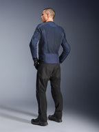 Veste Alpinestars C-1 Air, blouson de moto urbain bleu pour homme, vue de dos avec maille et détails réfléchissants.