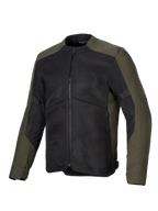 Veste Alpinestars C-1 Air, veste de moto, kaki et noir, dotée de grands panneaux en maille technique pour la ventilation, construction en polyfibre 450D, logos réfléchissants raffinés sur les manches et le col, style urbain contemporain pour les trajets quotidiens et le tourisme
