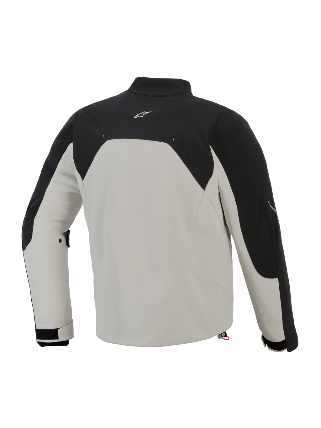 Veste Alpinestars Provoke, vue arrière, noir et gris métal, veste de moto urbaine en textile avec empiècements supérieurs noirs et corps gris métal, dotée d'un petit logo blanc en haut du dos et d'une construction en softshell ripstop
