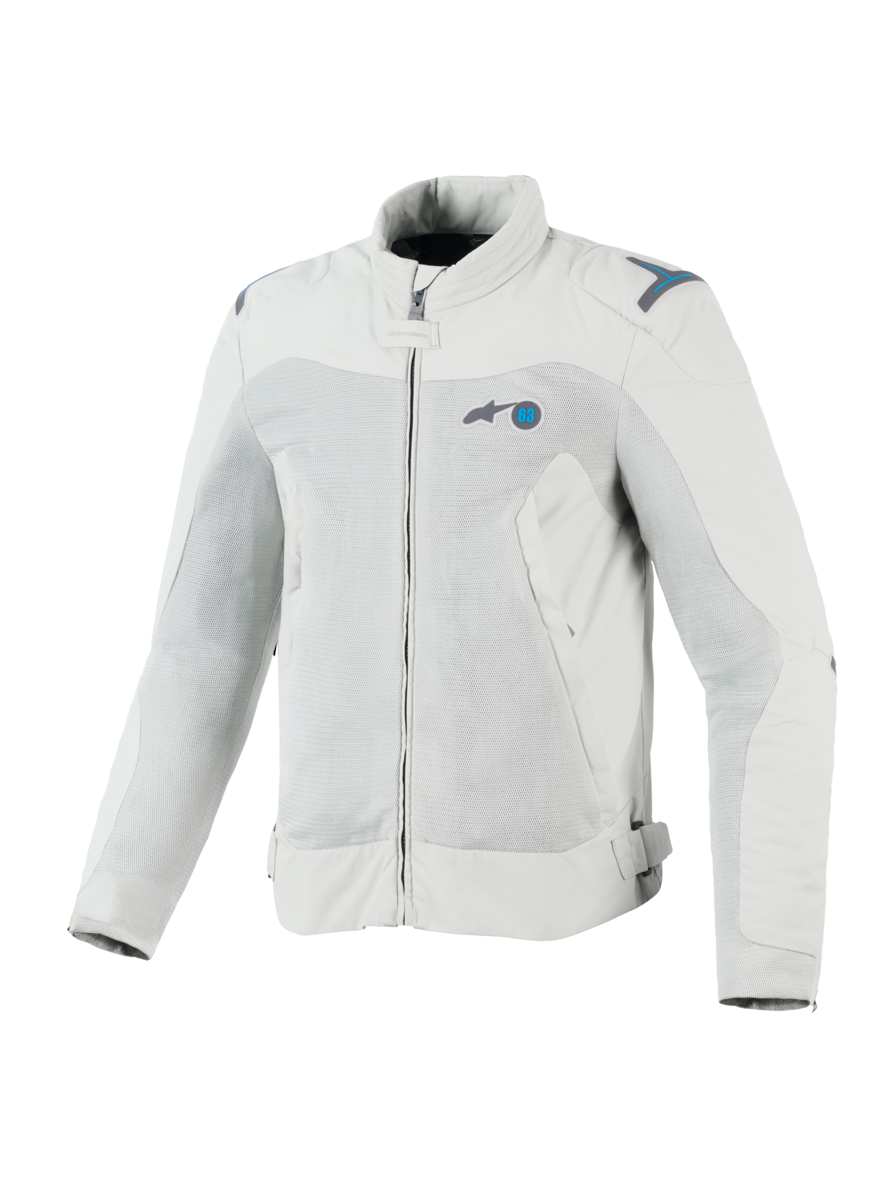 Alpinestars Veste Air Circal-1, veste de moto urbaine pour homme, grise et bleue, avec panneaux mesh ventilés et matériaux recyclés, certifiée CE