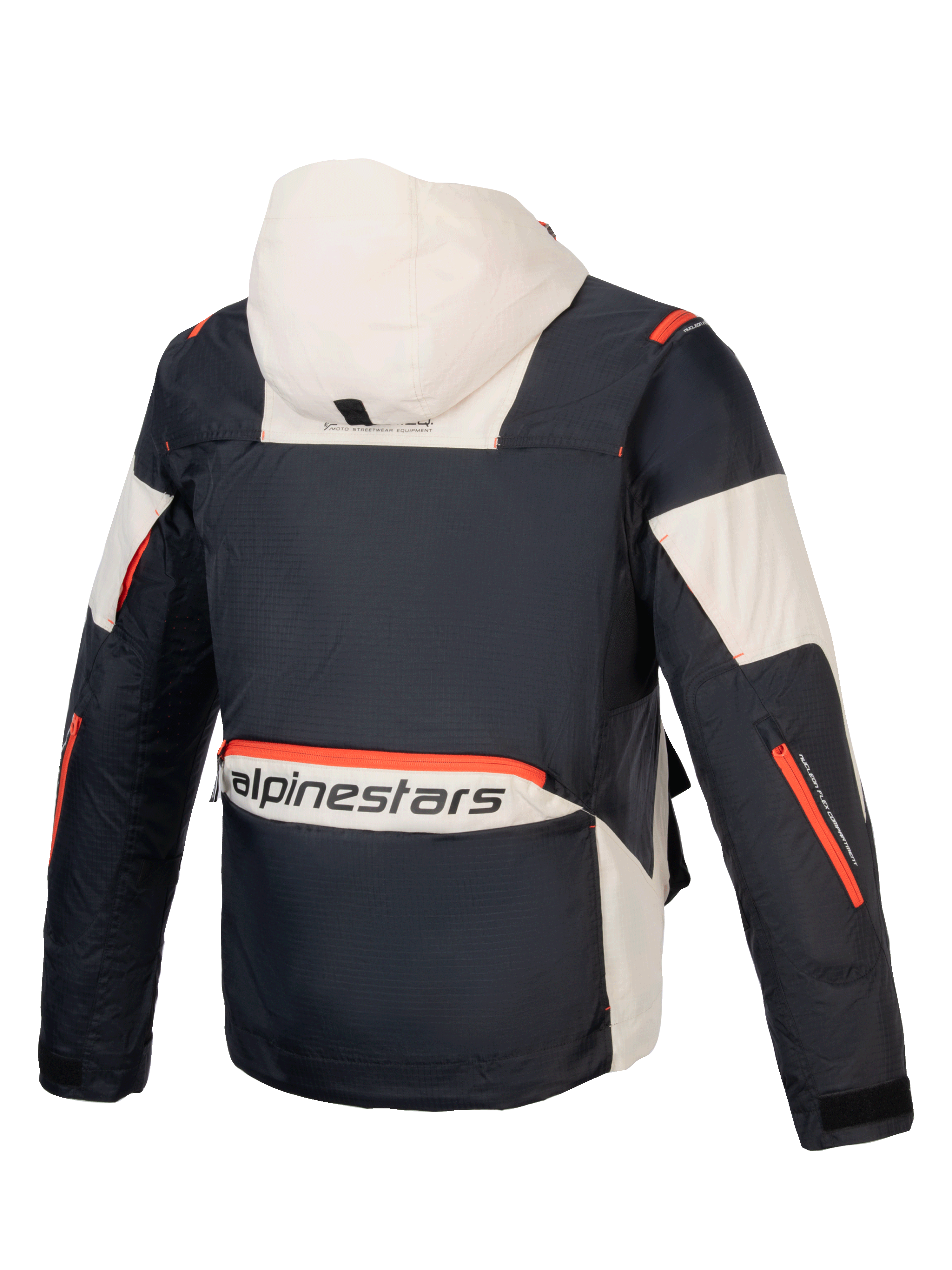Alpinestars veste Mogress Air, veste de moto urbaine pour homme, noire, amande et orange, textile ripstop, vue de dos.