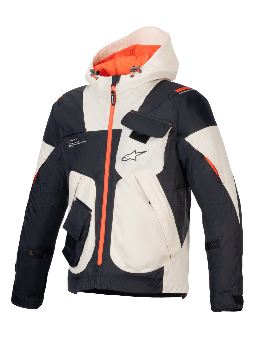 Alpinestars Mogress Air, veste de moto urbaine homme, noire, amande et orange, ripstop ventilé avec perforations laser.