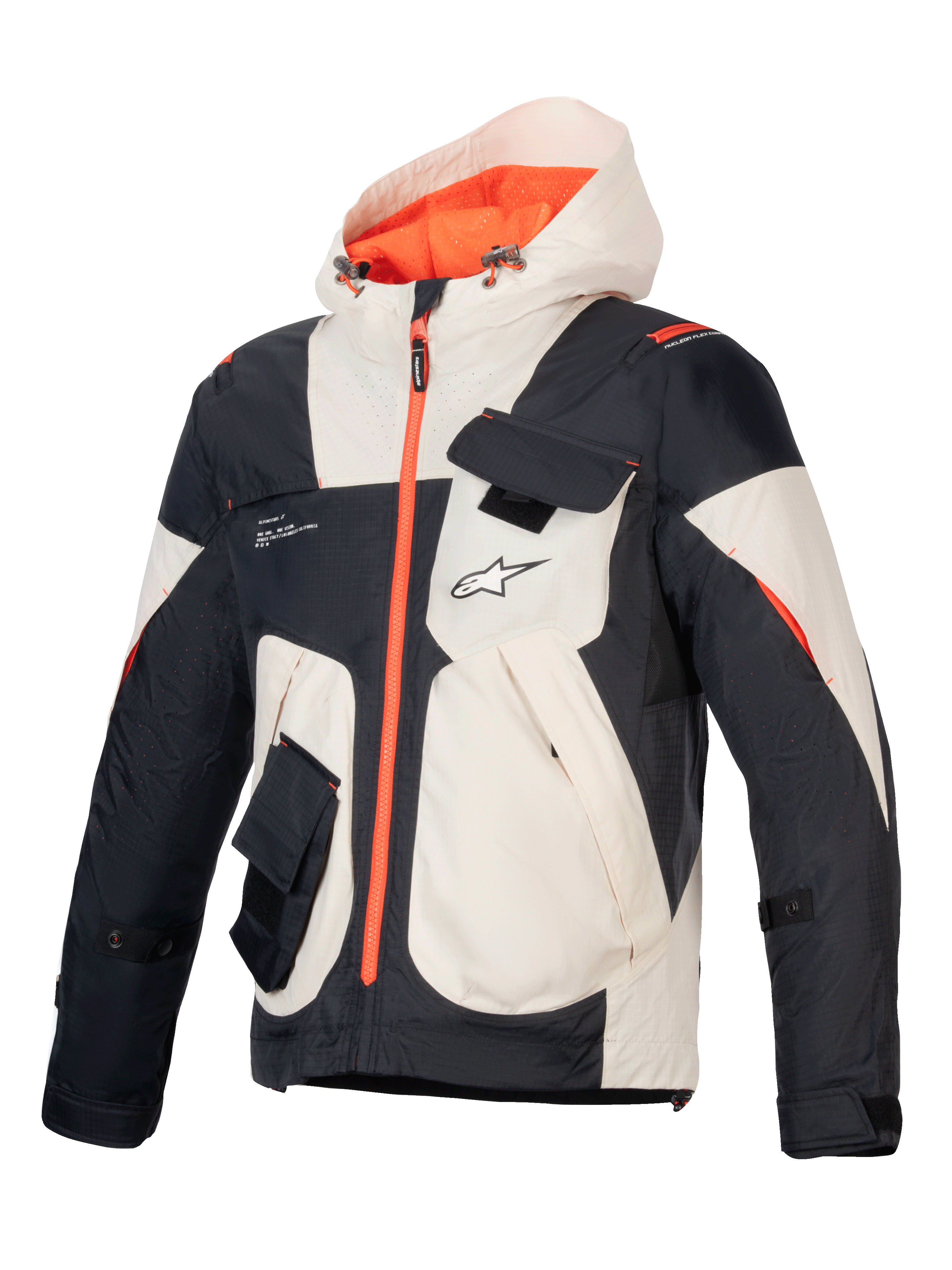 Alpinestars Mogress Air, veste de moto urbaine homme, noire, amande et orange, ripstop ventilé avec perforations laser.