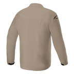 Veste Alpinestars Aeron, veste de moto, Tan, vue arrière montrant un design urbain minimaliste, construction en textile respirant avec un logo noir sur l'épaule et des accents noirs aux poignets