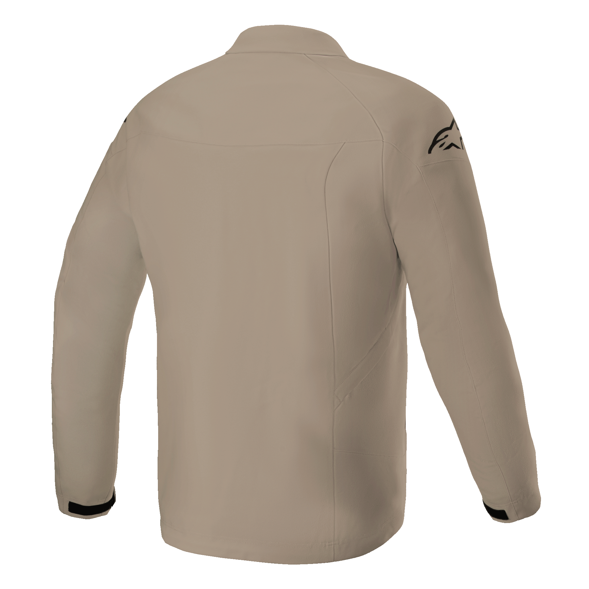Veste Alpinestars Aeron, veste de moto, Tan, vue arrière montrant un design urbain minimaliste, construction en textile respirant avec un logo noir sur l'épaule et des accents noirs aux poignets
