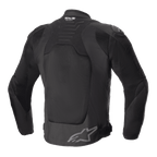 Veste Alpinestars SMX Air, Noir, vue de dos, dotée de grands panneaux en maille technique pour la ventilation, marquage Tech-Air Ready sur le haut du dos, logo étoile Alpinestars sur le bas du dos, veste de moto textile de style sport.