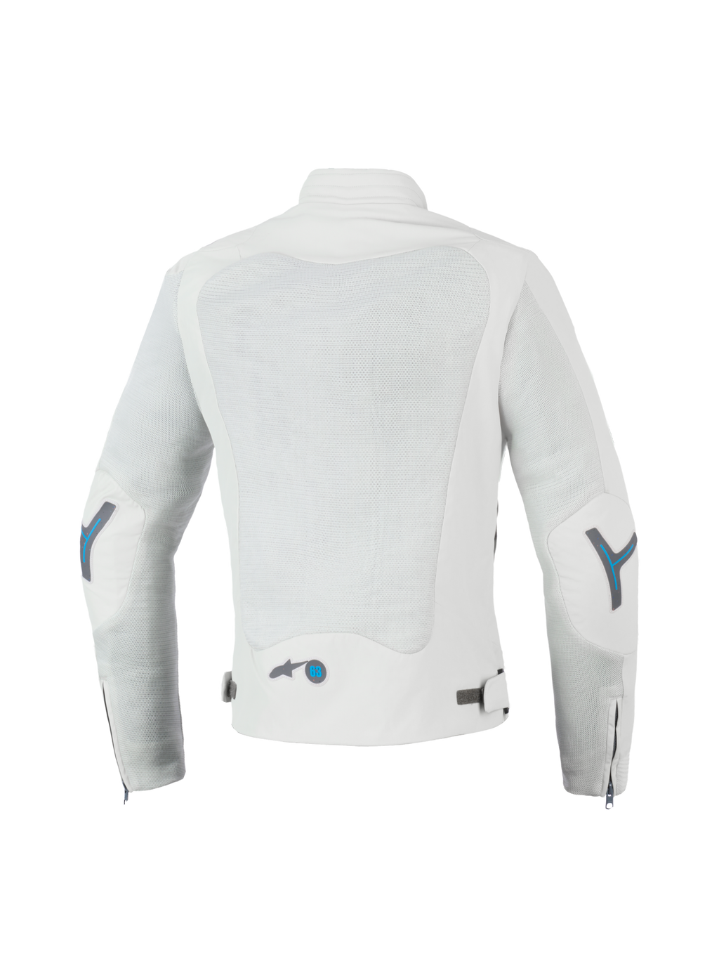 Alpinestars Stella Circal-1 Air Jacket, Women's Urban Motorcycle Airflow Jacket, Metal Gray and Methyl Blue, CE Certified with recycled mesh panels, rear view showing back mesh ventilation and padded collar