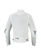 Alpinestars Stella Circal-1 Air Jacket, Women's Urban Motorcycle Airflow Jacket, Metal Gray and Methyl Blue, CE Certified with recycled mesh panels, rear view showing back mesh ventilation and padded collar