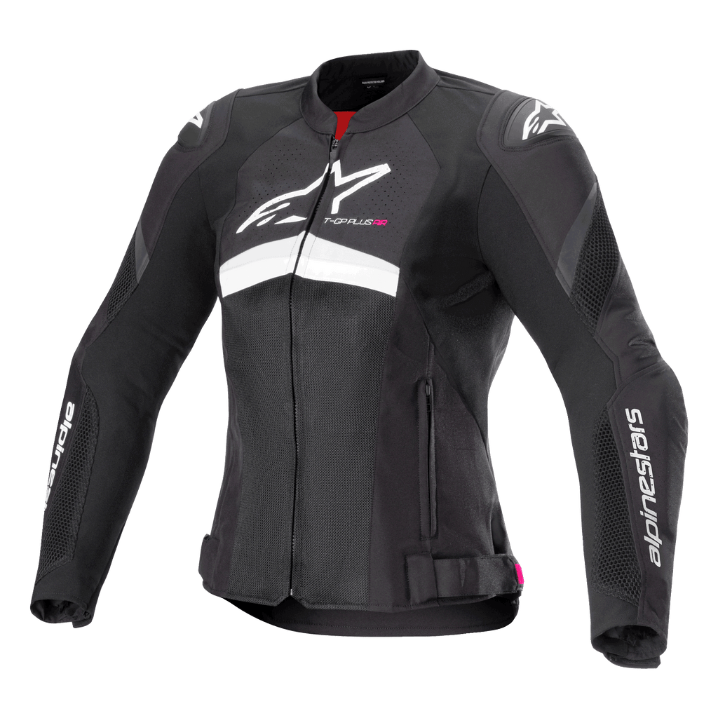 Alpinestars Stella T-GP Plus R V4 Airflow Jacket, Women's Motorcycle Racing Jacket, Black and White, ventilated textile construction with mesh panels and CE certified protection