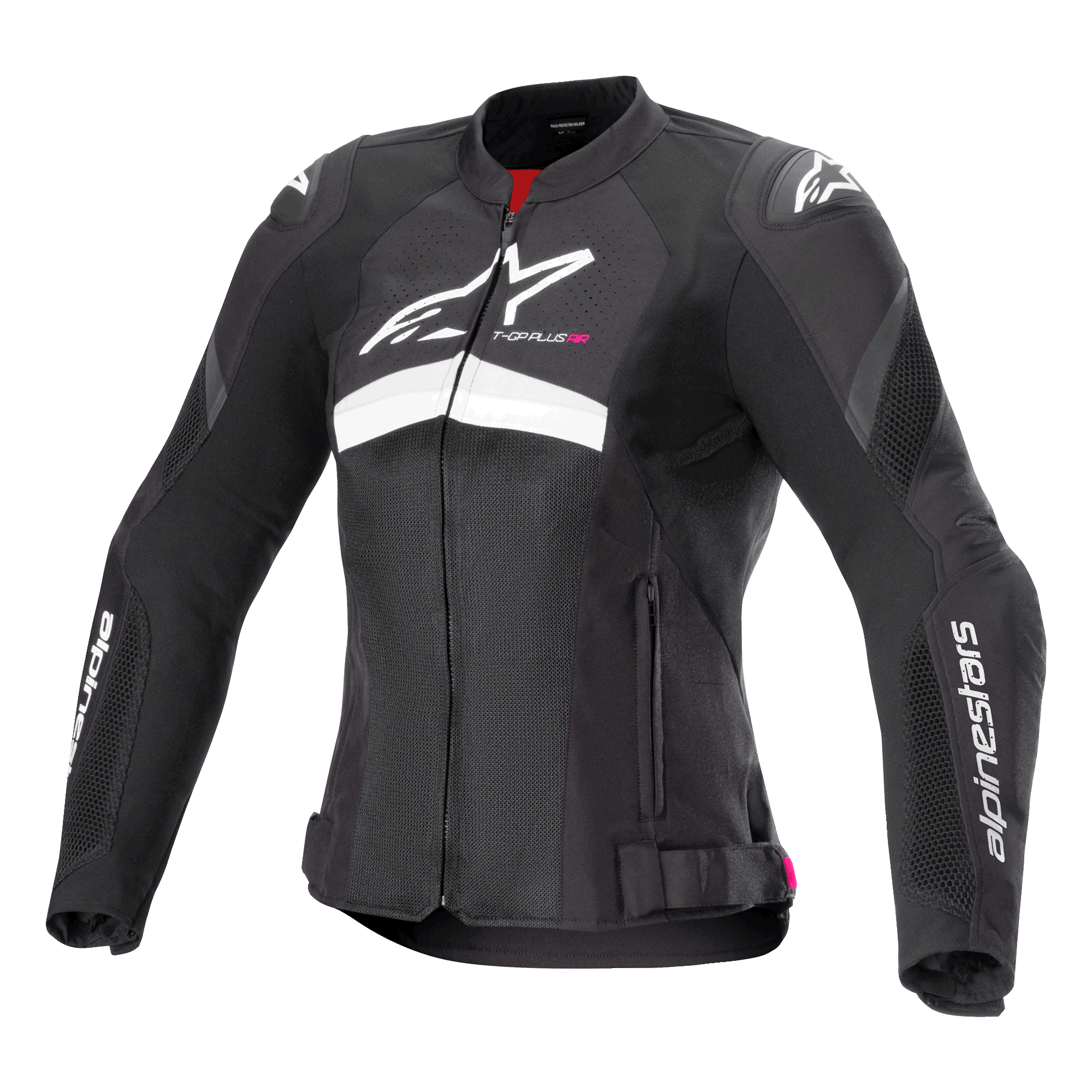 Alpinestars Stella T-GP Plus R V4 Airflow Jacket, Women's Motorcycle Racing Jacket, Black and White, ventilated textile construction with mesh panels and CE certified protection