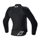 Veste Alpinestars Stella SMX Air pour femme, vue arrière, noir, dotée de panneaux en mesh dans le dos pour la circulation de l'air, marquage Tech-Air Ready sur le haut du dos, logo étoile Alpinestars blanc sur le bas du dos, sangles de réglage à la taille, veste de moto textile sport urbain