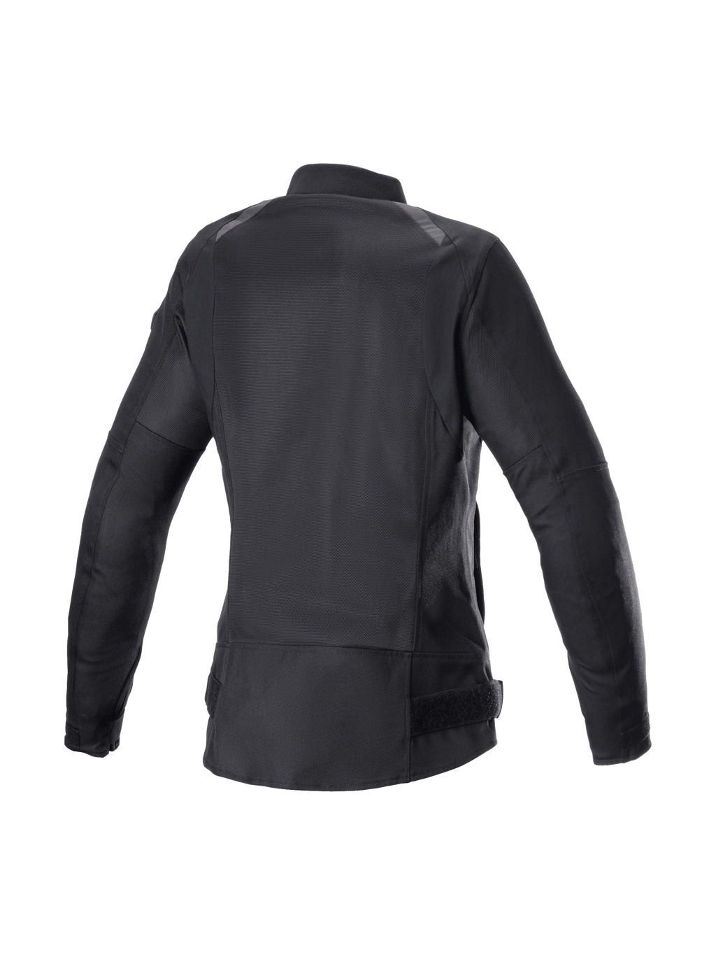 Veste Air Eloise V2 d'Alpinestars, blouson de moto textile noir pour femme, vue de dos avec maille ventilée et dos allongé.