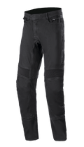 Alpinestars SP Pro Pants, Technical Motorcycle Riding Pants, Black, slim fit stretch denim with ribbed accordion flexibility panels at the knees, zippered side pockets, and durable triple stitching.