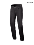 Alpinestars Cult-8 Stretch Denim Pants, men's urban motorcycle riding jeans in black rinse, straight leg fit with stretch denim construction and CE certified protection