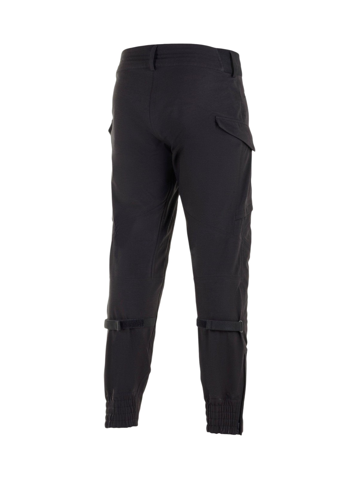 Pantalon imperméable Alpinestars Juggernaut noir pour homme, pantalon de moto urbain softshell avec ajusteurs aux mollets.
