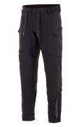 Pantalon imperméable Alpinestars Juggernaut, pantalon de moto, noir, construction en softshell avec membrane imperméable, ouvertures de ventilation aux cuisses, poches cargo zippées, taille élastiquée avec cordons de serrage et chevilles élastiquées, équipement de conduite urbaine
