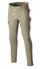 Alpinestars Caliber Slim Fit Tech Riding Pants, pantalon de moto, vert militaire, silhouette à coupe ajustée avec poches cargo de style combat, tissu denim Cordura extensible, passants de ceinture et design fonctionnel pour la conduite urbaine et sur route