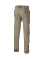 Alpinestars Stratos Regular Fit Tech, pantalon de moto urbain pour homme, vert militaire, vue de dos en denim Cordura.