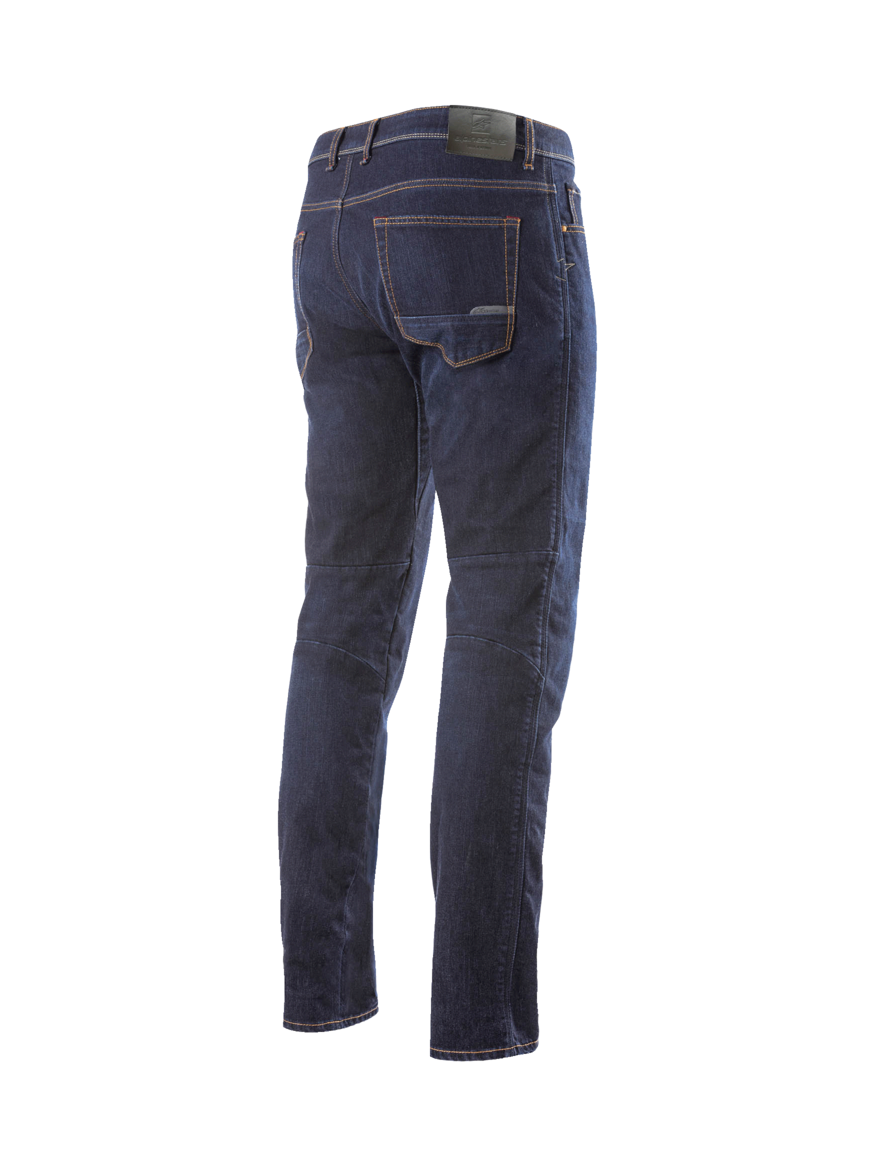 Alpinestars Pantalon Denim Radium, jean de moto pour homme, bleu foncé, denim Cordura extensible, coupe standard, vue de dos.