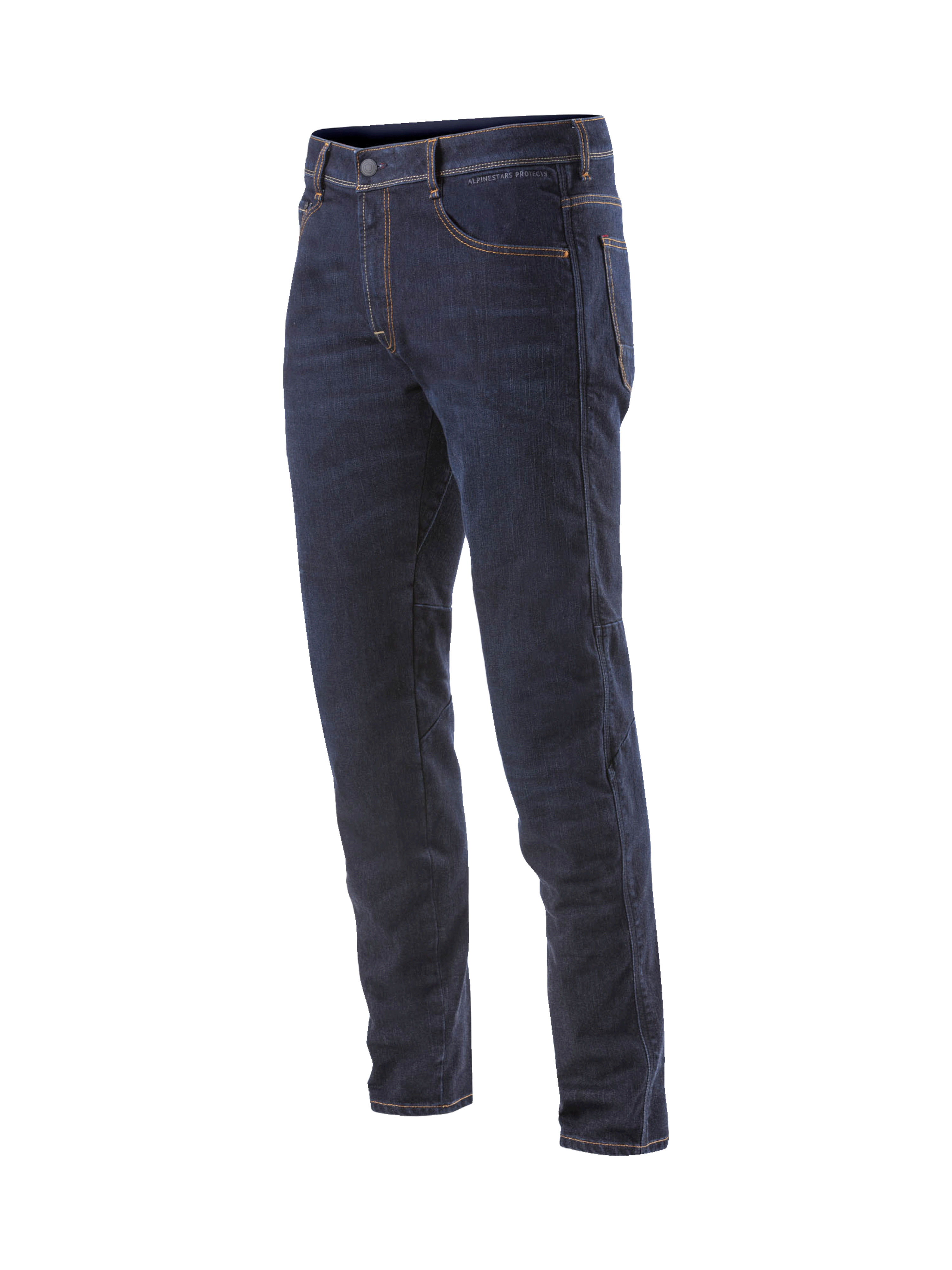 Pantalon Denim Radium Alpinestars, jean de moto pour homme bleu foncé, Cordura stretch avec protections Bio-Flex.