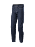 Alpinestars Pantalon Denim Sektor Coupe Standard, jean technique de moto urbain en bleu foncé avec coutures triples, certifié CE